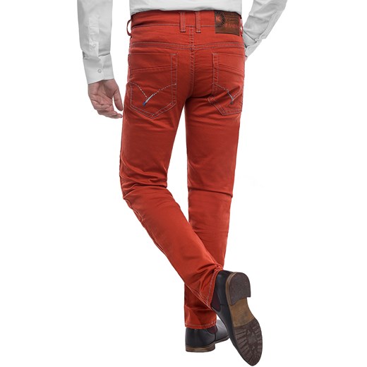 Spodnie męskie chinosy  LZ116 -czerwony Risardi 38 okazyjna cena Risardi