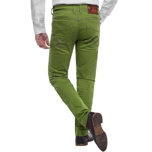 Spodnie męskie chinosy  LZ116 -zielony Risardi 30 Risardi wyprzedaż