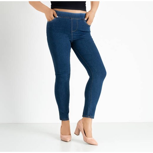 Granatowe jeansowe damskie tregginsy PLUS SIZE - Odzież Royalfashion.pl 2XL/3XL royalfashion.pl