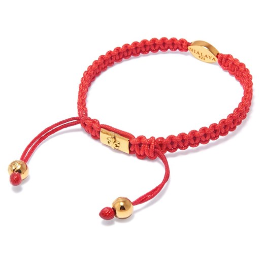Women's Red String Bracelet with Gold Evil Eye Nialaya M showroom.pl