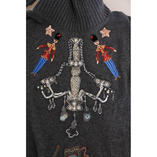 Fairy Tale Crystal Gray Cashmere Sweater Dolce & Gabbana IT44|L showroom.pl wyprzedaż