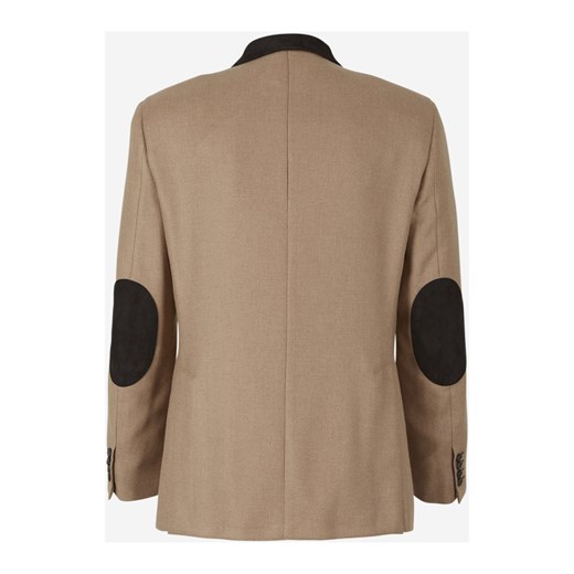 Herringbone camel leather jacket Brioni 56 IT showroom.pl