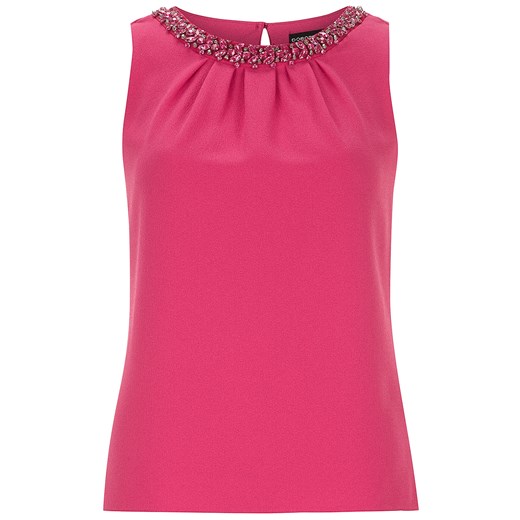 Bright Pink Trim Shell Top dorothy-perkins rozowy top