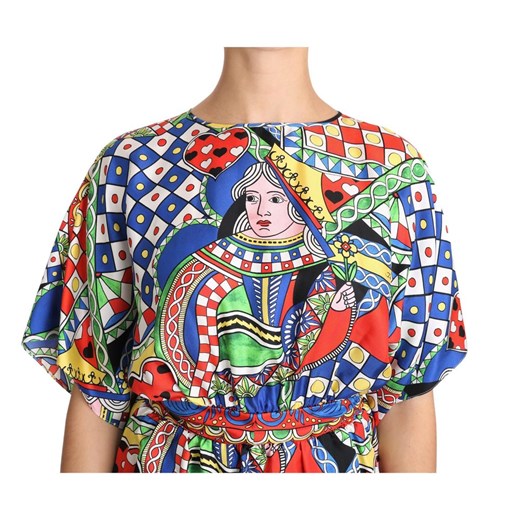 Silk Card Deck Mini Shorts Dress Dolce & Gabbana M showroom.pl promocja