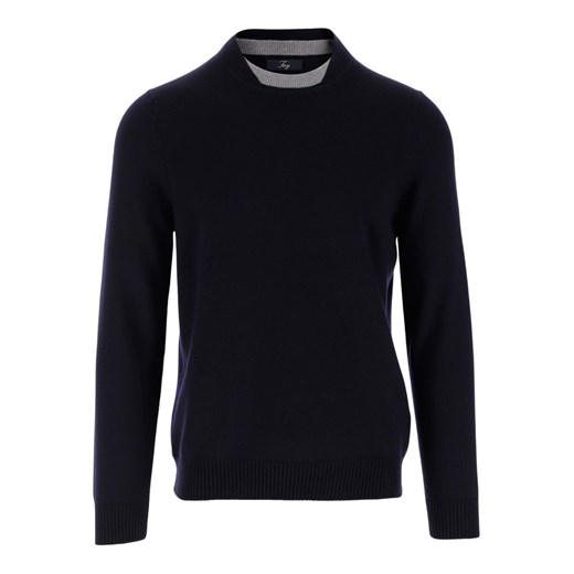 Jumper in virgin wool with two-tone crew neck 52 IT promocyjna cena showroom.pl