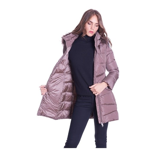 LONG QUILTED DOWN JACKET WITH HOOD AND FUR Add 50 IT showroom.pl