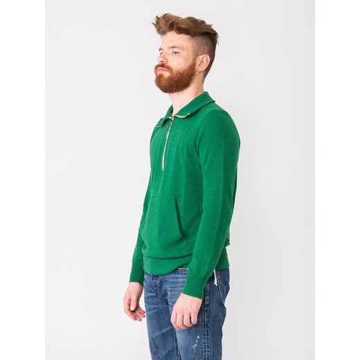Emerald sweater with half zip Beaucoup L showroom.pl