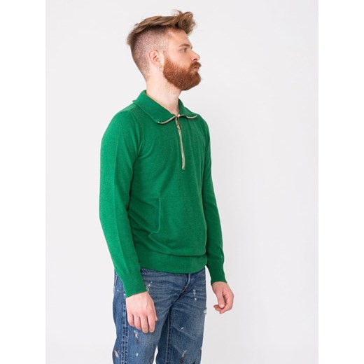 Emerald sweater with half zip Beaucoup XL showroom.pl