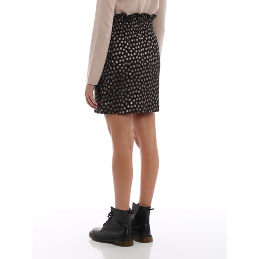 Glowing polka dot gathered mini skirt 42 IT showroom.pl