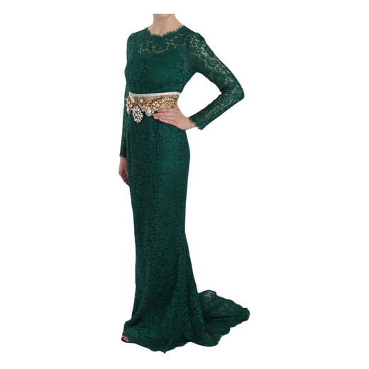Crystal Gold Belt Lace Sheath Gown Dress Dolce & Gabbana S - 42 IT promocja showroom.pl