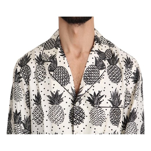Pineapple Silk Top Shirt Dolce & Gabbana 43 IT promocja showroom.pl
