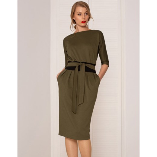 Sukienka Mono Khaki Dark Kasia Miciak Design S showroom.pl