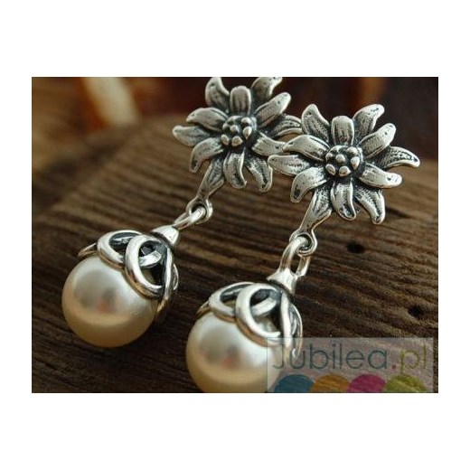 KWIATOWE PERŁOWE - srebrne kolczyki z perłami 