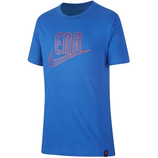 T-shirt piłkarski dla dużych dzieci England - Niebieski Nike M Nike poland