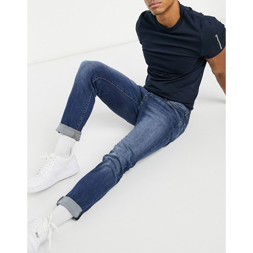Jack & Jones Intelligence – Glenn – Dopasowane, bardzo elastyczne, zwężane jeansy w kolorze niebieskim Jack & Jones W32 L30 Asos Poland