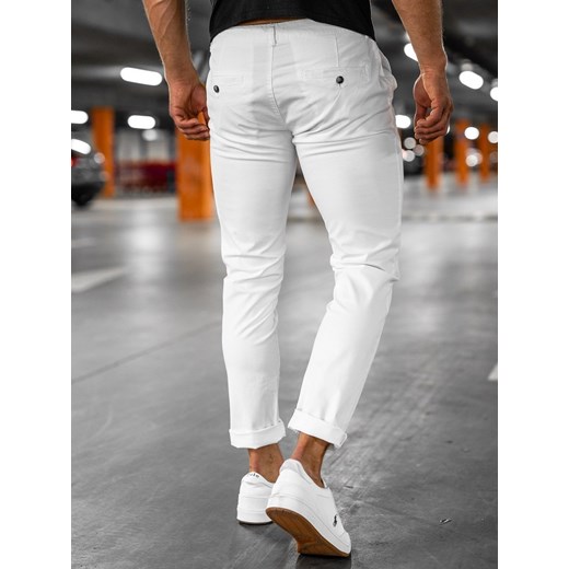 Białe spodnie chinosy męskie Denley 1146-1 XL promocyjna cena Denley