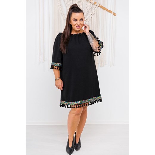 Czarna Sukienka FEREZO Wzór 1 Plus Size 44/46 TONO