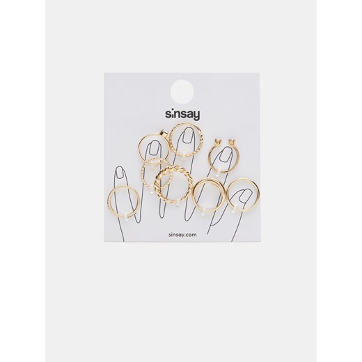 Sinsay - Zestaw pierścionków - Złoty Sinsay Jeden rozmiar Sinsay