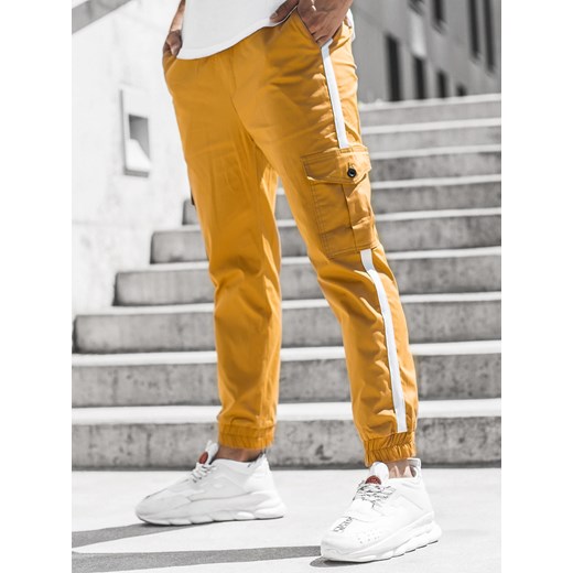 SPODNIE MĘSKIE CHINO JOGGERY CAMELOWE OZONEE DJ/5580 30 okazja ozonee.pl