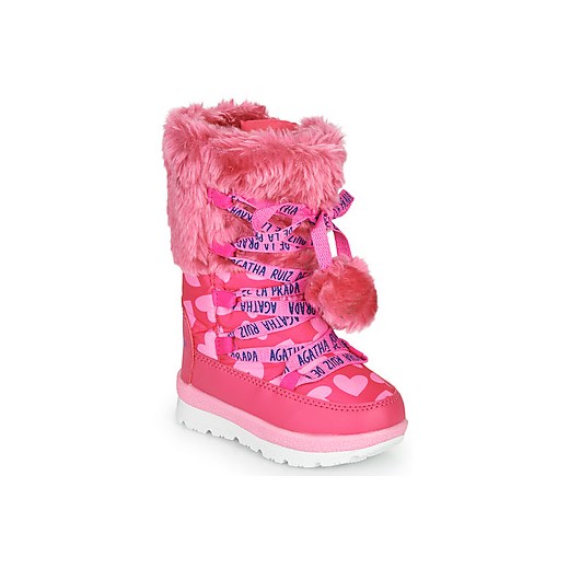 Różowe buty zimowe dziecięce Prada 