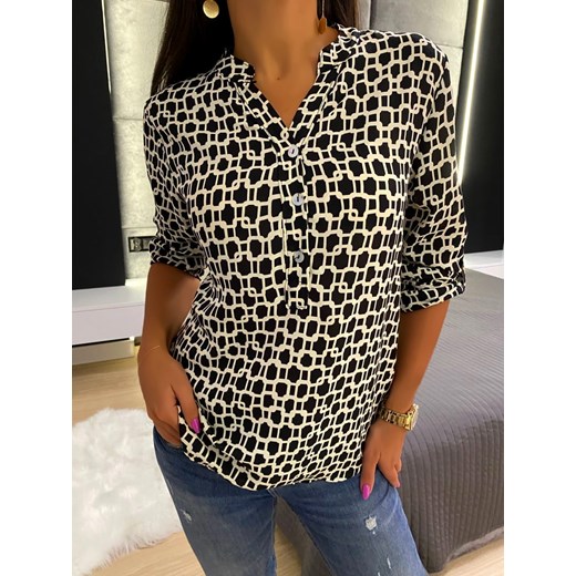 Czarno-Biała Elegancka Bluzka 5084-13-A Modnakiecka.pl 44 ModnaKiecka.pl