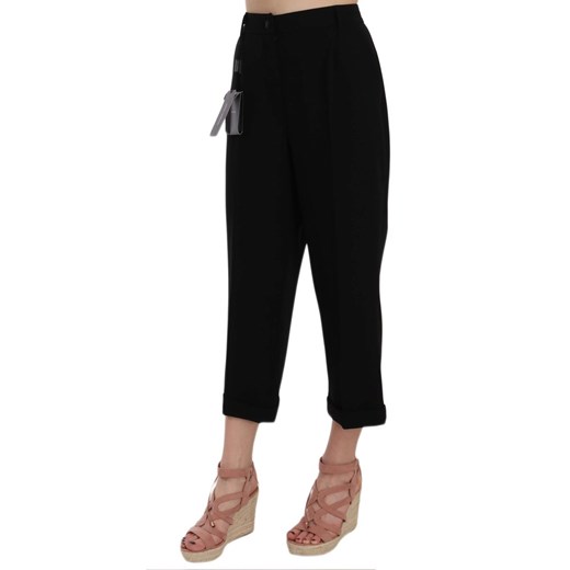 Black Wool Cuffed Cropped Capri Pants Dolce & Gabbana 2XL showroom.pl okazja