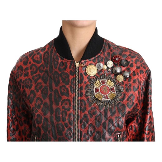 Leopard Button Crystal Jacket Dolce & Gabbana 42 IT showroom.pl wyprzedaż