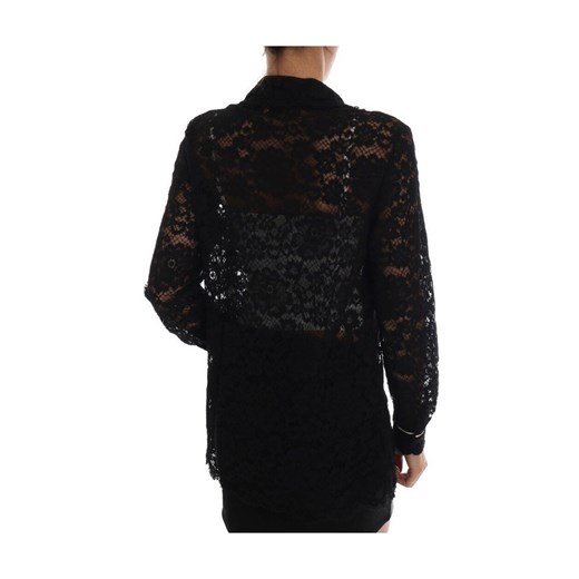 Crystal Button Floral Lace Shirt Dolce & Gabbana IT40|S okazyjna cena showroom.pl