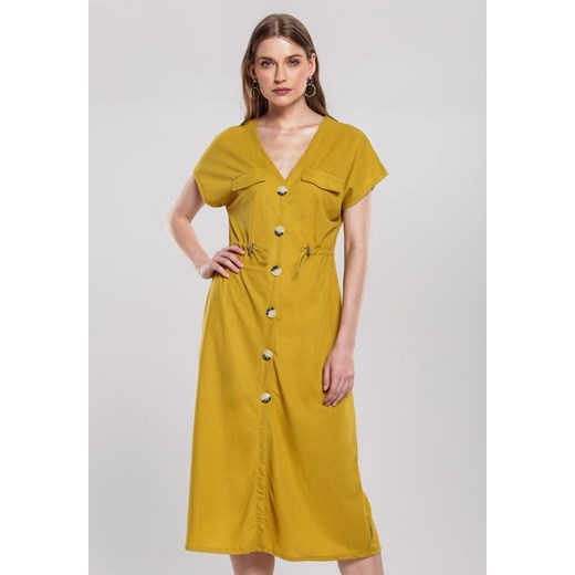 Żółta Sukienka Obstructor Renee M okazyjna cena Renee odzież
