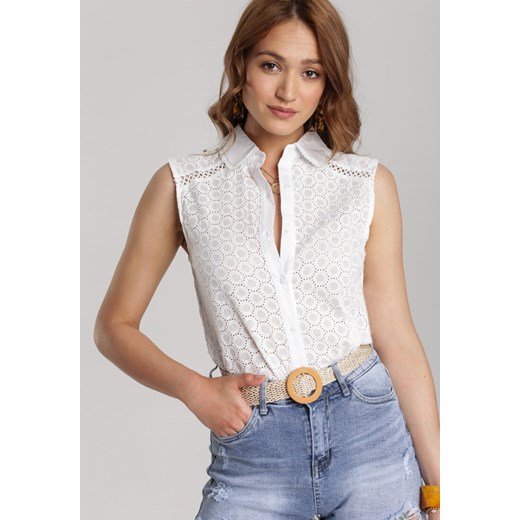 Biała Koszula Yanela Renee M/L okazyjna cena Renee odzież