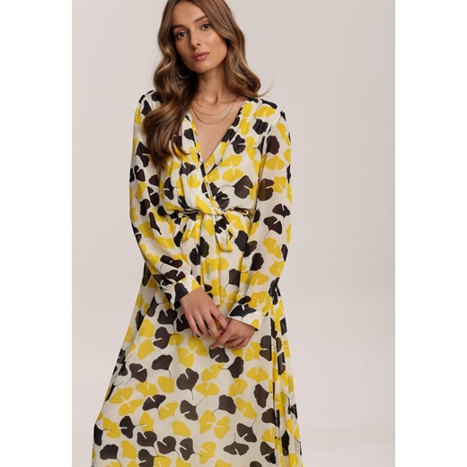 Żółto-Czarna Sukienka Guinerinias Renee L/XL Renee odzież