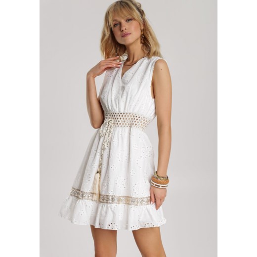 Biała Sukienka Poreilyse Renee S/M okazja Renee odzież