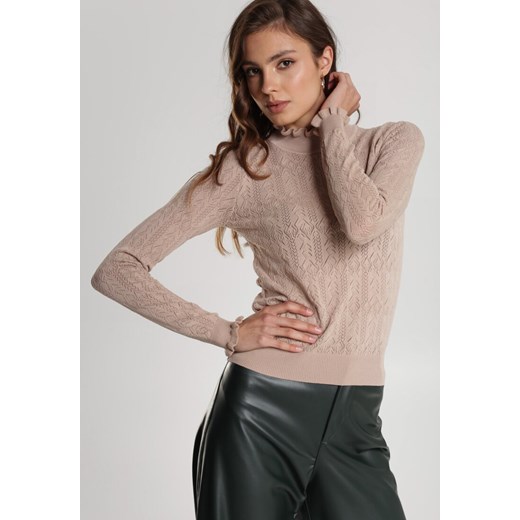 Sweter damski Renee zimowy Odzież Damska BZ beżowy IYPG Sweter damski Renee zimowy Odzież Damska BZ beżowy IYPG