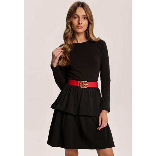 Czarna Sukienka Dzianinowa Fharvix Renee XL Renee odzież