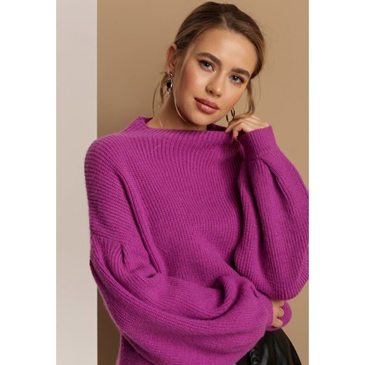 Sweter damski Renee gładki Odzież Damska JF fioletowy ATIS Sweter damski Renee gładki Odzież Damska JF fioletowy ATIS