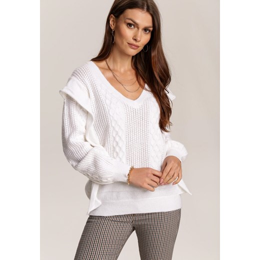 Biały Sweter Carilienne Renee S/M Renee odzież
