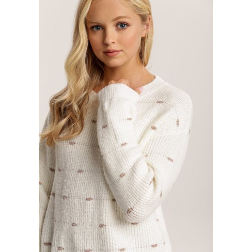 Sweter damski Renee biały Odzież Damska RL biały HUVZ Sweter damski Renee biały Odzież Damska RL biały HUVZ
