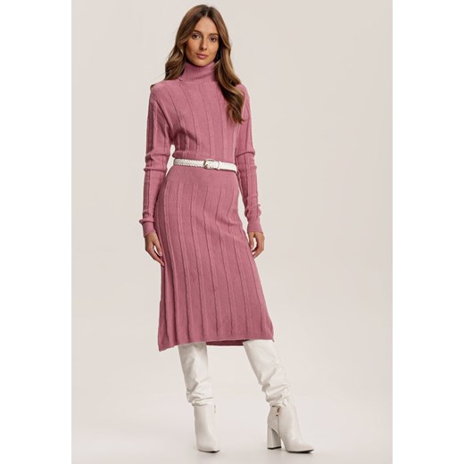 Różowa Sukienka Dzianinowa Azerixan Renee M/L okazyjna cena Renee odzież