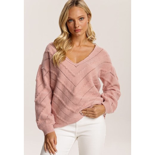 Różowy Sweter Poreirose Renee S/M Renee odzież