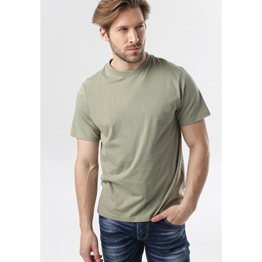 Zielona Koszulka Pixyphe ze sklepu Born2be Odzież w kategorii T-shirty męskie - zdjęcie 95002065