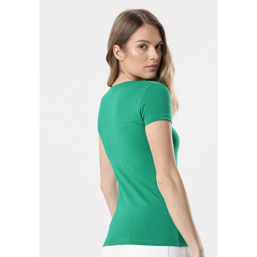 Zielony T-shirt Echolaira Born2be XL wyprzedaż Born2be Odzież