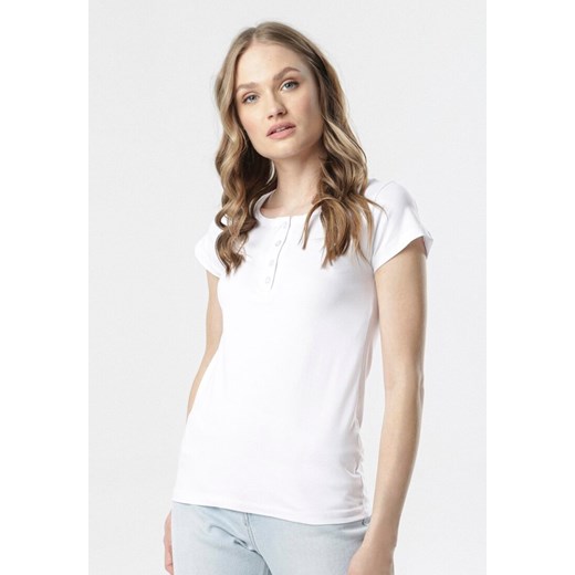 Biały T-shirt Oranore Born2be XL wyprzedaż Born2be Odzież