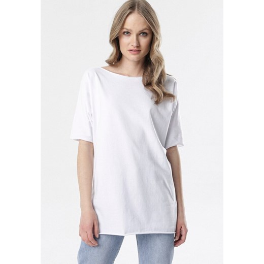 Biały T-shirt Raemare Born2be XL promocyjna cena Born2be Odzież