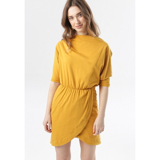 Żółta Sukienka Phianele Born2be XL okazyjna cena Born2be Odzież