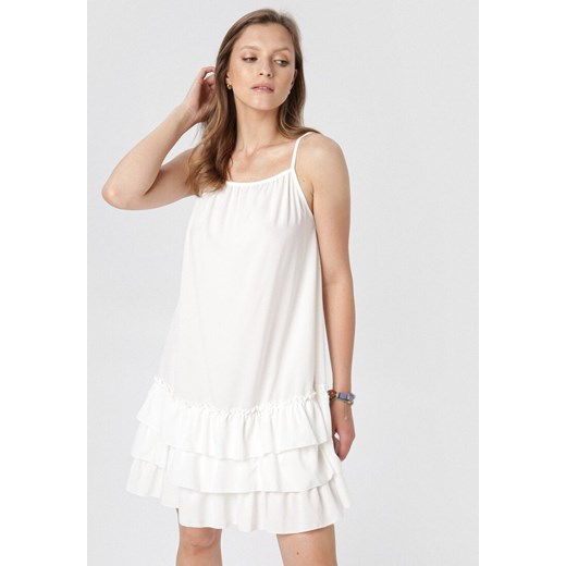 Biała Sukienka Larainia Born2be S/M promocyjna cena Born2be Odzież