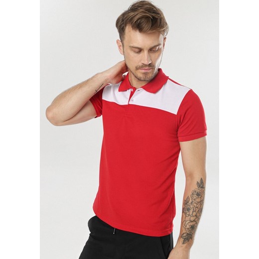 Czerwona Koszulka Dorienna ze sklepu Born2be Odzież w kategorii T-shirty męskie - zdjęcie 95011386