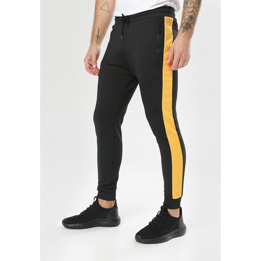 Czarno-Żółte Spodnie Clysiphe ze sklepu Born2be Odzież w kategorii Spodnie męskie - zdjęcie 95012655