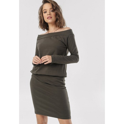 Khaki Sukienka Drenvielle Born2be XL Born2be Odzież