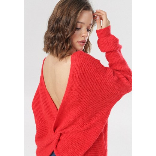 Czerwony Sweter Berinaya Born2be Odzież Odzież Damska KW czerwony BYGH Czerwony Sweter Berinaya Born2be Odzież Odzież Damska KW czerwony BYGH