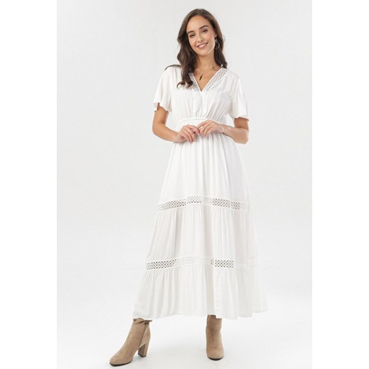 Biała Sukienka Selphie ze sklepu Born2be Odzież w kategorii Sukienki - zdjęcie 95019145